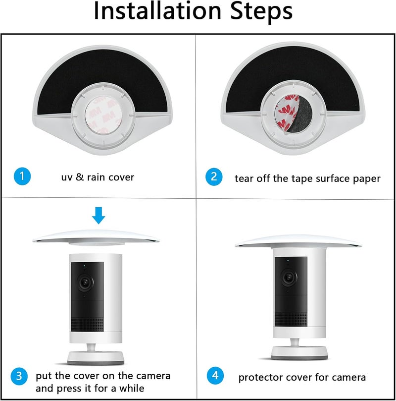 TEKCAM UV Rain Cover Compatible with Ring Outdoor Cam Plus, Weatherproof Camera Protector, Sun Shade Camera Cover, Anti Glare, White, 1Pack - Image 3